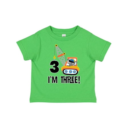 

Inktastic 3rd Birthday Construction Truck Boys Gift Toddler Boy Girl T-Shirt