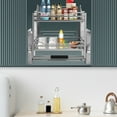 thumbnail image 3 of 2 Tier Pull Down Shelf Cabinet Organizer, Adjustable Heavy Upper Kitchen Cabinet Storage Pull Down Shelf Spice Rack Organizer for Kitchens, Restaurants, Hotels, Apartments, Dark Grey, 3 of 22