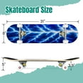 thumbnail image 2 of 31'' Complete Skateboard 7 Layer Canadian Maple Double Kick Deck Skateboards Abstract blue electric Skate Board for Beginner Adult Gifts, 2 of 5