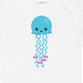 thumbnail image 4 of Inktastic Blue Jellyfish, Cute Jellyfish With Pink Ribbons Girls Baby Bodysuit, 4 of 5