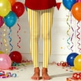 thumbnail image 2 of Girls Carnival Print Striped Leggings Fashion Athletic Casual Base Layer Pants Yellow 3 Years-4 Years, 2 of 4