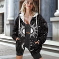 thumbnail image 3 of SCRAWLGOD Galaxy Zip Up Hoodie Women Plus Size XS Sweaters Lightweight Hooded Zip Up Sweatshirt Women Drawstring Zip Up Hoodie for Women with Design Pockets for Holidays, 3 of 7