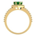 thumbnail image 4 of Clara Pucci 14K Yellow Gold 1.49ct Emerald Halo Ring for Women, 4 of 8
