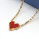 thumbnail image 5 of Collar de cadena de clavícula con forma de corazón chapado en oro Collar pequeño y lindo Collar con dije de corazón rojo para mujer Collar delicado para mujer, 5 of 5