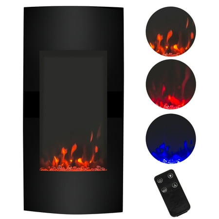 Best Electric Fireplace Heater Best Choice Products 38in 1500W Electric Vertical Wall Mounted Fireplace Heater with 3 Color Settings, Adjustable Heat and Remote Control ()