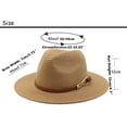 thumbnail image 2 of Women Straw Panama Hat Travel Fedora Beach Sun Hats Wide Brim Straw Roll up Hat UPF 50+, 2 of 5