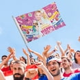 thumbnail image 4 of JoJo Siwa Bandera impresa con temática, regalo perfecto para fanáticos, amigos y familiares, y adecuada para actividades al aire libre e interiores, decoraciones de fiesta. 120*180CM, 4 of 6