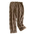 thumbnail image 2 of YHAJDS Maternity Pants High Waist Over The Belly Solid Color Fleece Lined Loose Wide Leg Pants, 2 of 5