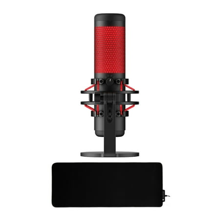 HyperX QuadCast USB Condenser Gaming Microphone with Kratos RGB Gaming Mouse Pad