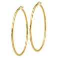 thumbnail image 2 of 14K Yellow Gold Earring Hoop Women'S 60 mm Polished 2Mm Lightweight Tube Earrings, 2 of 3