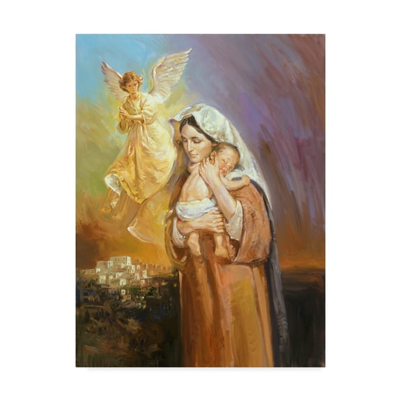 Trademark Fine Art 'Mary And Angel' Canvas Art by Hal Frenck