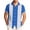 Blue, variant on Shirts for Men Summer Short Sleeve Button Down Color Block T-Shirts Trendy Loose Fit Collared Beach Vacation Tops Brown XXL