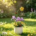 thumbnail image 4 of Metal Resin Ornaments Flower Arrangement - Iron Home Decor Cute Animal Swinging On Landscape Flower Pot Ornament, Rust-Proof Art for Decoration, 4 of 6