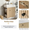 thumbnail image 3 of MODERNLUXE 21.6" Floating Bathroom Vanity with Ceramic Sink,Modern Wall-Mount Bathroom Vanity Cabinet with 1 Door,Open Shelf & Left Side Storage for Small Space,Wood, 3 of 10