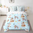 thumbnail image 2 of Erosebridal Cartoon Deer Bedding Sets Full Size, Rainbow Comforter Sets with Sheets, Rustic Floral Decor, Reversible 7 Pieces, 2 of 5