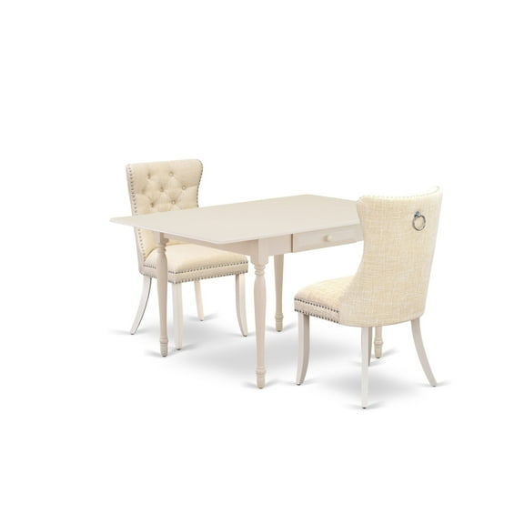 East West Furniture 3 Piece Dining Room Furniture Set Contains a Rectangle Kitchen Table