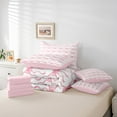 thumbnail image 6 of Pink Bow Twin Comforter Set 7 Piece Teen Women,Cute Ribbon Bowknot Bedding Sets Kawaii Watercolor Bow Tie Bed In A Bag,Pink White Princess Bow Sheet Set With Comforter, 6 of 6