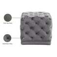thumbnail image 3 of Maklaine Contemporary Velvet Ottoman/Stool in Gray, 3 of 8