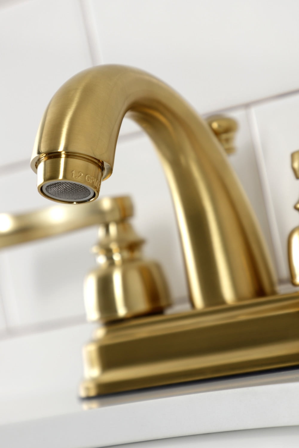 Kingston Brass KB5617FL 4 in. Centerset Bathroom Faucet, Brushed Brass