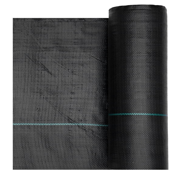KFFKFF Durable Weed Barrier Fabric, 3x100FT 5oz Landscape Material, Woven Ground Cover for Weed Control, Garden Protection Mat, Geotextile Webbing, Black