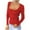 Red, variant on Lindreshi Long Sleeve Shirts for Women Women's Fashion Printed Loose T-Shirt Mid-length 3/4 Sleeves Blouse Round Neck Casual Tops