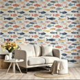 thumbnail image 2 of Colorful Fish Pattern Wallpaper， Modern Quirky Style， Peel and Stick Wallpaper， Waterproof Wall Decoration for Bathroom， Kitchen Cabinet， Dorm Room， Living Room， 17.7 * 118 in, 2 of 8