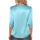 thumbnail image 5 of RKSTN 3/4 Length Sleeve Womens Satin Tops Oversized Crewneck Satin Silk T Shirts Blouses Womens Casual Solid Plus Size Round Neck Loose Fits Three Quarter Sleeve Shirt Spring Summer Clothes, 5 of 10