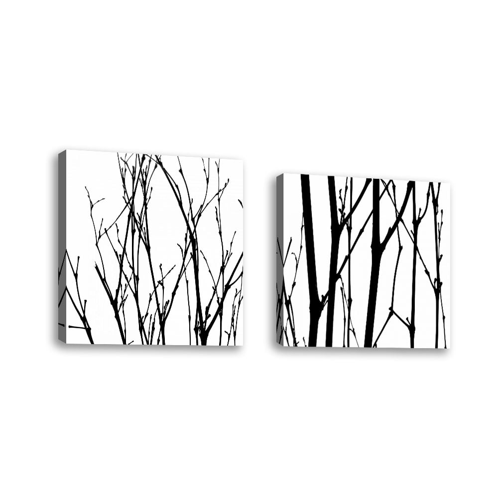 Set of 2 Dancing Branches VI Contemporary Fine Art Giclee on Canvas