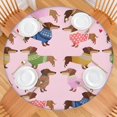 thumbnail image 2 of Colorful Funny Dachshund Round Fitted Tablecloth with Elastic Edge,Dining Table Cover Waterproof,Outdoor Round Tablecloth for Camping,Dining,Indoor and Outdoor, 2 of 7