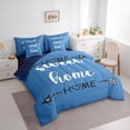 thumbnail image 2 of Feelyou Rustic Home Sweet Bedding Comforter Set for Adults Men Women, Arrow Quote Full Bedding Set, Sky Blue, Blue Reversible, 7pcs, 2 of 7