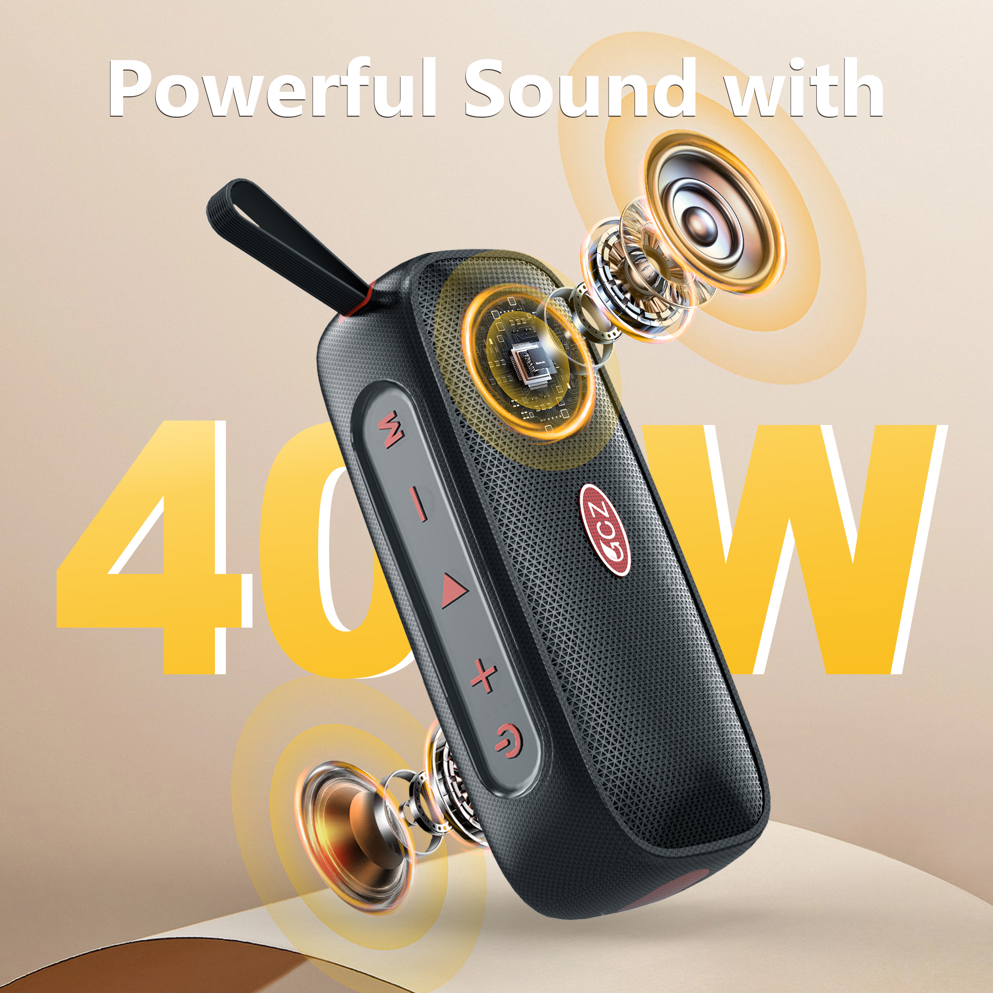 GCZ Portable Bluetooth Speaker 40W IPX7 Waterproof photo 2