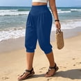 thumbnail image 6 of BUIGTTKLOP Women's Plus Size Capri Sweatpants Cotton Drawstring Joggers Cropped Athletic Lounge Pants with Pockets, 6 of 8