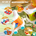 thumbnail image 4 of Huge Wave Montessori Train Toys for 1 2 3 Year Old Boy Girl, 12-in-1 Musical Train Toddlers Toys, with Lights, Keys and Shapes Matching, Educational Christmas Train Gift, 4 of 7