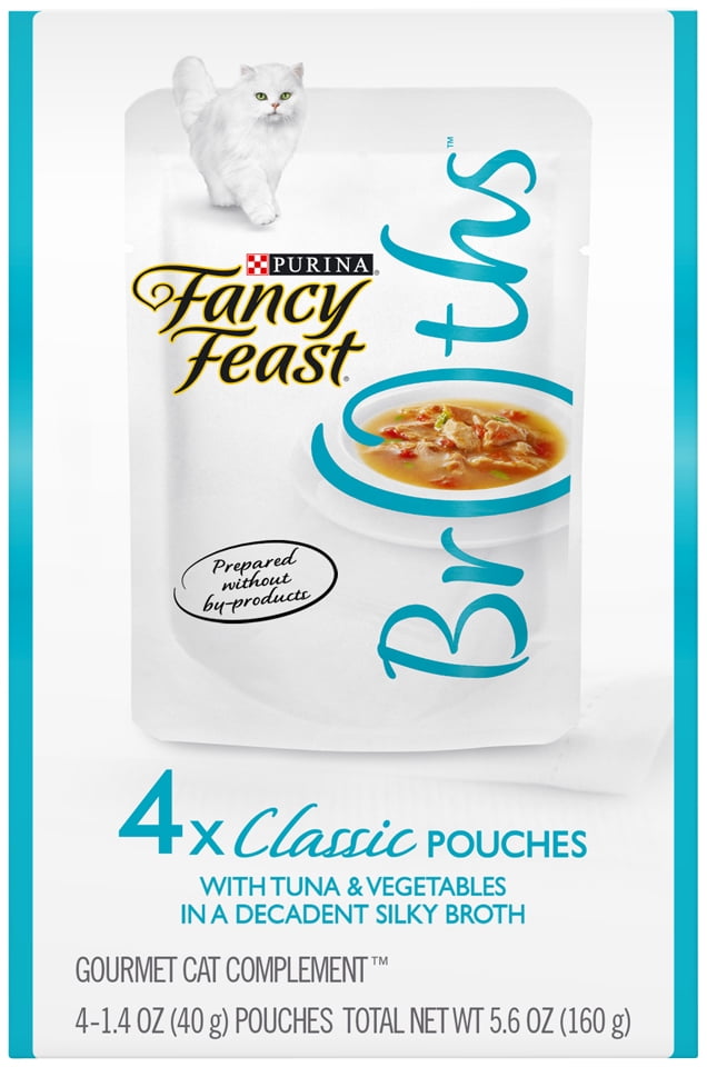 (4 Pack) Fancy Feast Wet Cat Food Complement, Broths Classic With Tuna