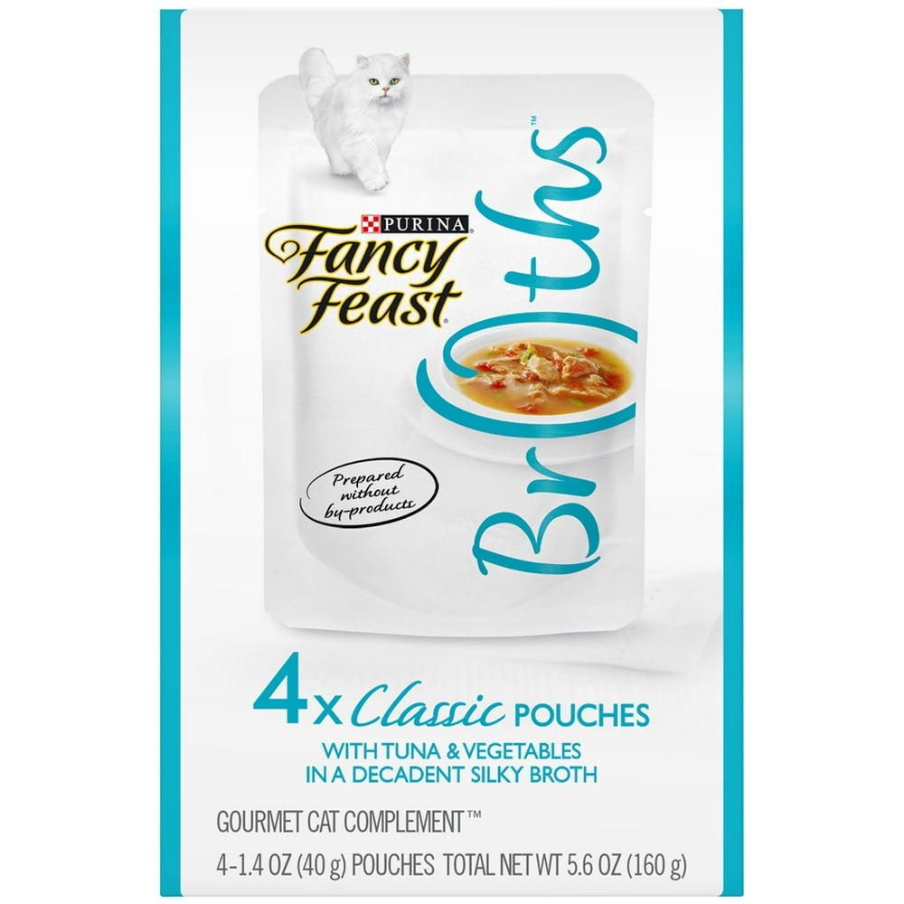 (4 Pack) Fancy Feast Wet Cat Food Complement, Broths Classic With Tuna