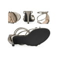 thumbnail image 2 of BLISSFUL STEP Stiletto Heel Strappy Straps Open Toe Sandals for Women Gunmetal 10, 2 of 4