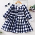 thumbnail image 2 of YEEDISON Children's Dress Autumn and Winter Girls' Dress Cotton Long Sleeve Ruffle Collar Plaid Dress for 18M-6Y, 2 of 4