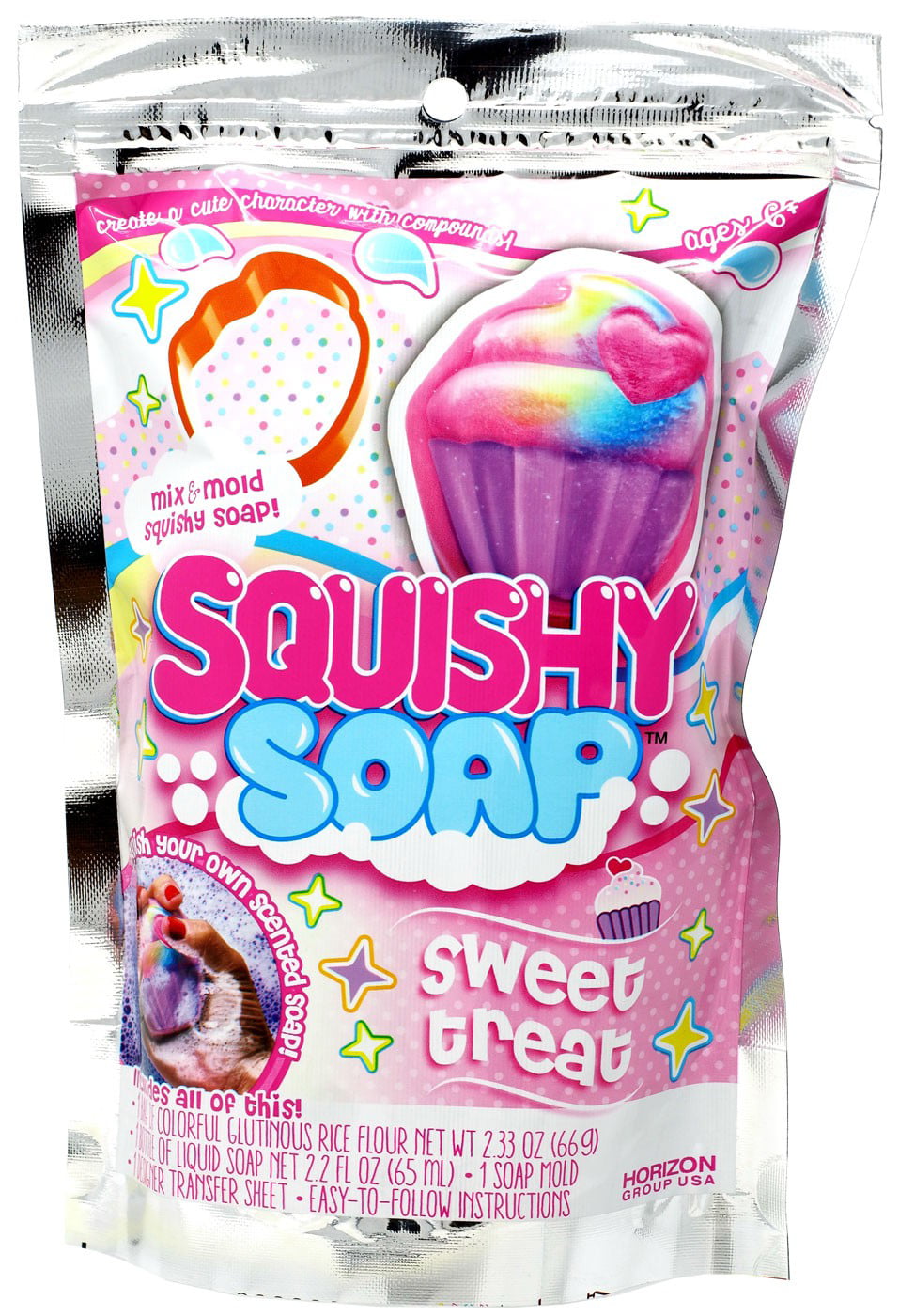 SWEET TREAT CUPCAKE Squishy Soap Make Your Own Craft Kit Mix Science Bath Fun 