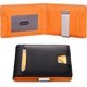 thumbnail image 1 of Negro + naranja: billetera de cuero para hombre, tarjetero de seguridad blindado, monedero delgado con clip para billetes (1 unidad), 1 of 5