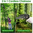 2in1 Cordless Pole Saw, Cordless Chain Saw, 33Ft/s Battery Pole Saw