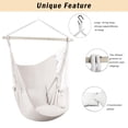 thumbnail image 6 of Hammock Chair Hanging Rope Swing, Hammock Chair Swing with Two Seat Cushions & Carry Bag, Hanging Swing Chair for Home Bedroom Patio Deck Yard Garden, 250 lbs Weight Capacity, B018, 6 of 9