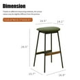 thumbnail image 2 of Topcobe Modern Set of 2 Bar Stools, Counter Height Bar Stools, Soft Fabric Upholstered, Backless for Kitchen, Dining Room Bar Chairs, Modern Furniture for Indoor, Green, 2 of 7
