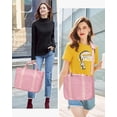 thumbnail image 3 of Canvas Tote Bag with Multi-Pocket for Women Large Crossbody Shoulder Handbag Everything Tote Bag with Compartments, 3 of 6