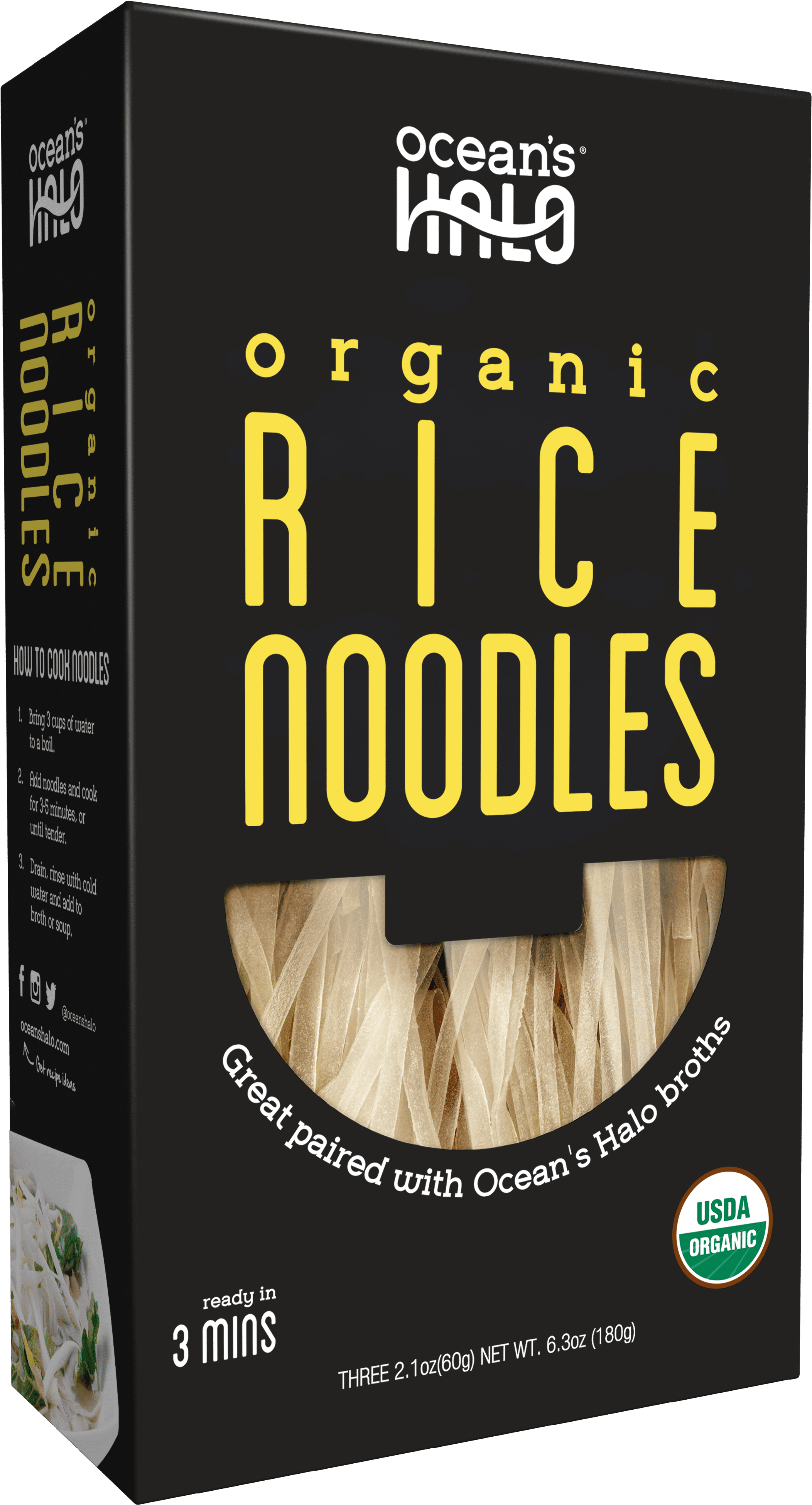 Ocean's Halo, Organic and Vegan Rice Noodles, 6.3 oz