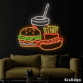 thumbnail image 3 of Craftnamesign Burger Hot Dog French Fries Neon Sign, Fast Food Shop Decor, 3 of 4