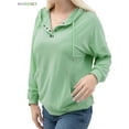 thumbnail image 3 of BadPiggies Women's Pullover Hoodies Tops Casual Button Down Long Sleeve Sweatshirts With Pockets (XL, Green), 3 of 6