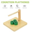thumbnail image 2 of 1 Juego de columna de madera para niños, juguetes de aprendizaje temprano, juguetes cognitivos de Color verde, 2 of 7