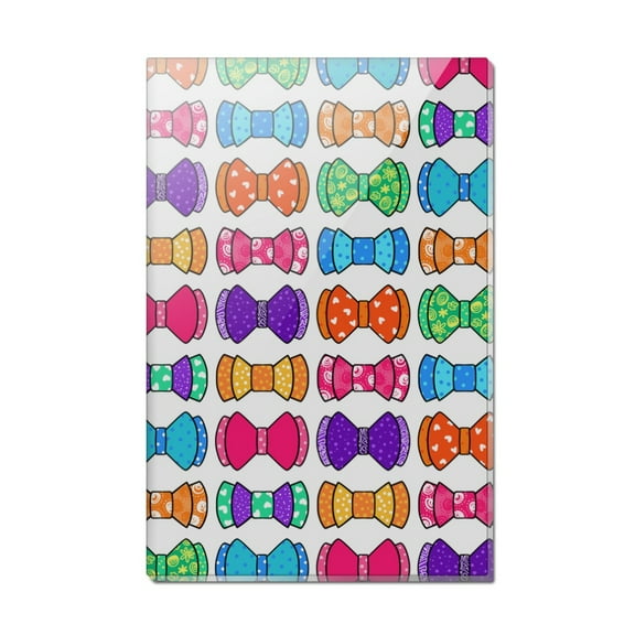 Girly Cute Colorful Bows Pattern Rectangle Acrylic Fridge Refrigerator Magnet