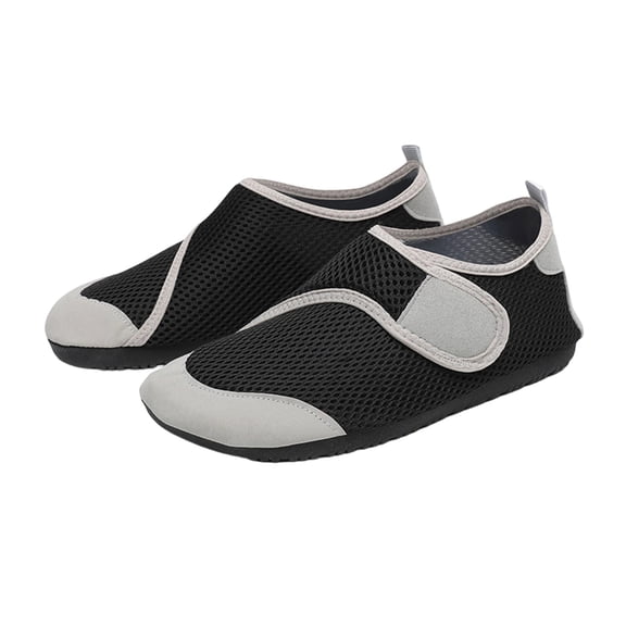 XUNKUSGA Women's Water Shoes Quick-Drying Breathable Mesh Hike Footwear Womens Casual Closed Toe Hook Loop Strap Barefoot Aqua Socks for Beach Swim Yoga,Black,5.5-6