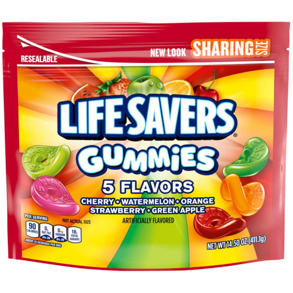 Life Savers Gummies 5 Flavors Candy, 14.5-Ounce Sharing Size Bag , 14.82 Ounce (Pack of 2)